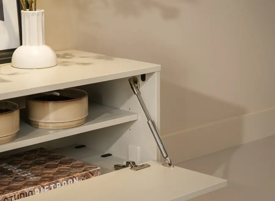 Style tv-meubel 275cm cotton taupe met eiken blad - voorraadmodel  15910