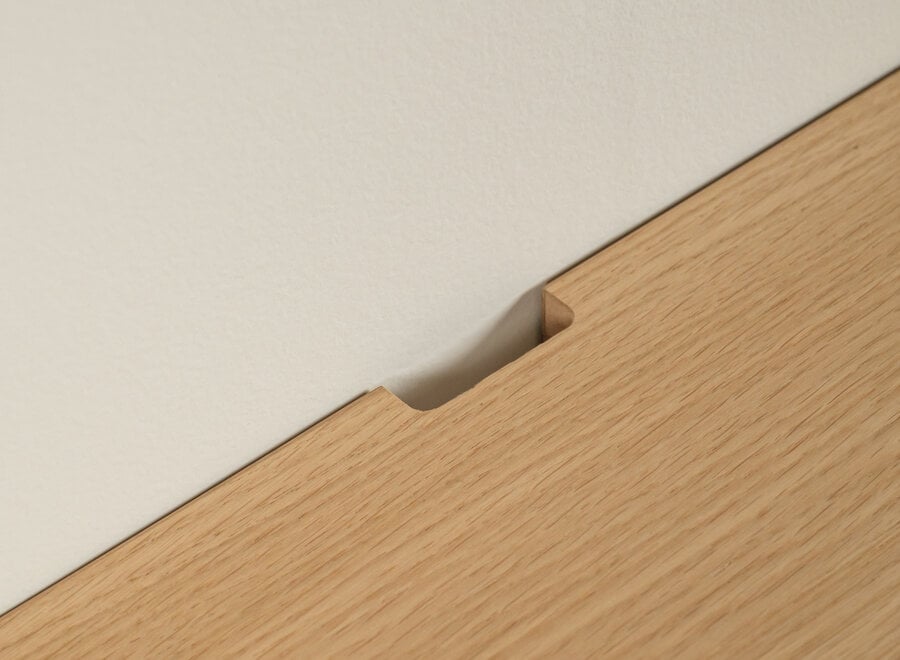 Style tv-meubel 275cm cotton taupe met eiken blad - voorraadmodel  15910