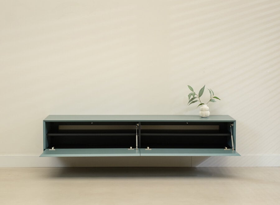 Excellent tv-meubel 180cm blauw met ribbelfronten - voorraadmodel 212