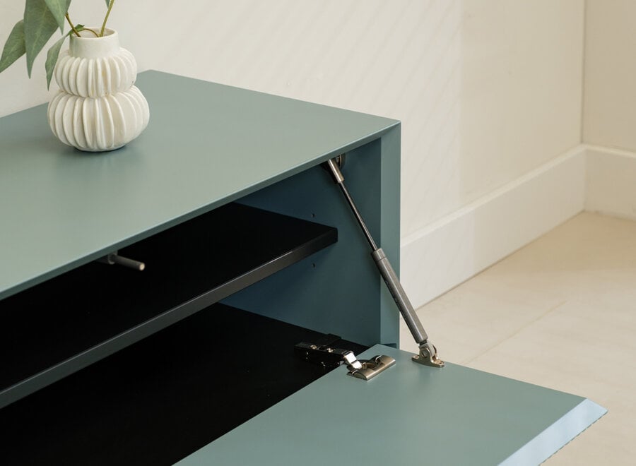 Excellent tv-meubel 180cm blauw met ribbelfronten - voorraadmodel 212