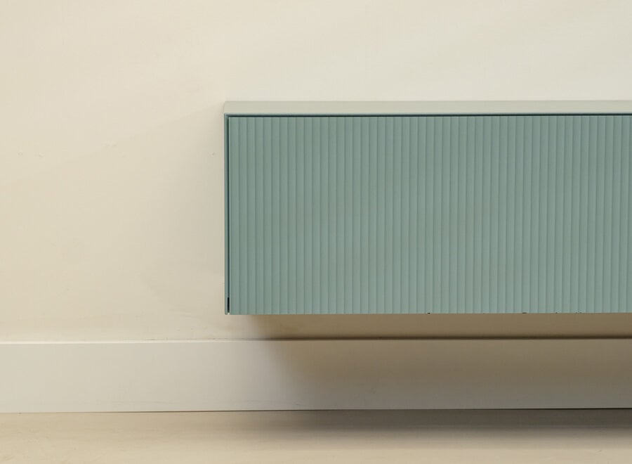 Excellent tv-meubel 180cm blauw met ribbelfronten - voorraadmodel 212