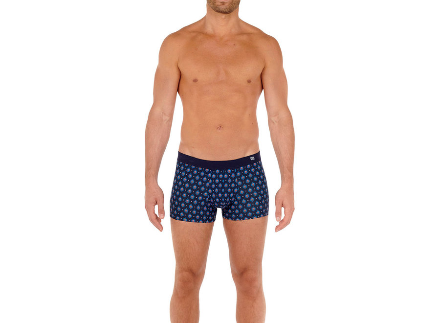 HOM Frioul Comfort Boxer Briefs Navy Print - OnlyMen-Underwear.com