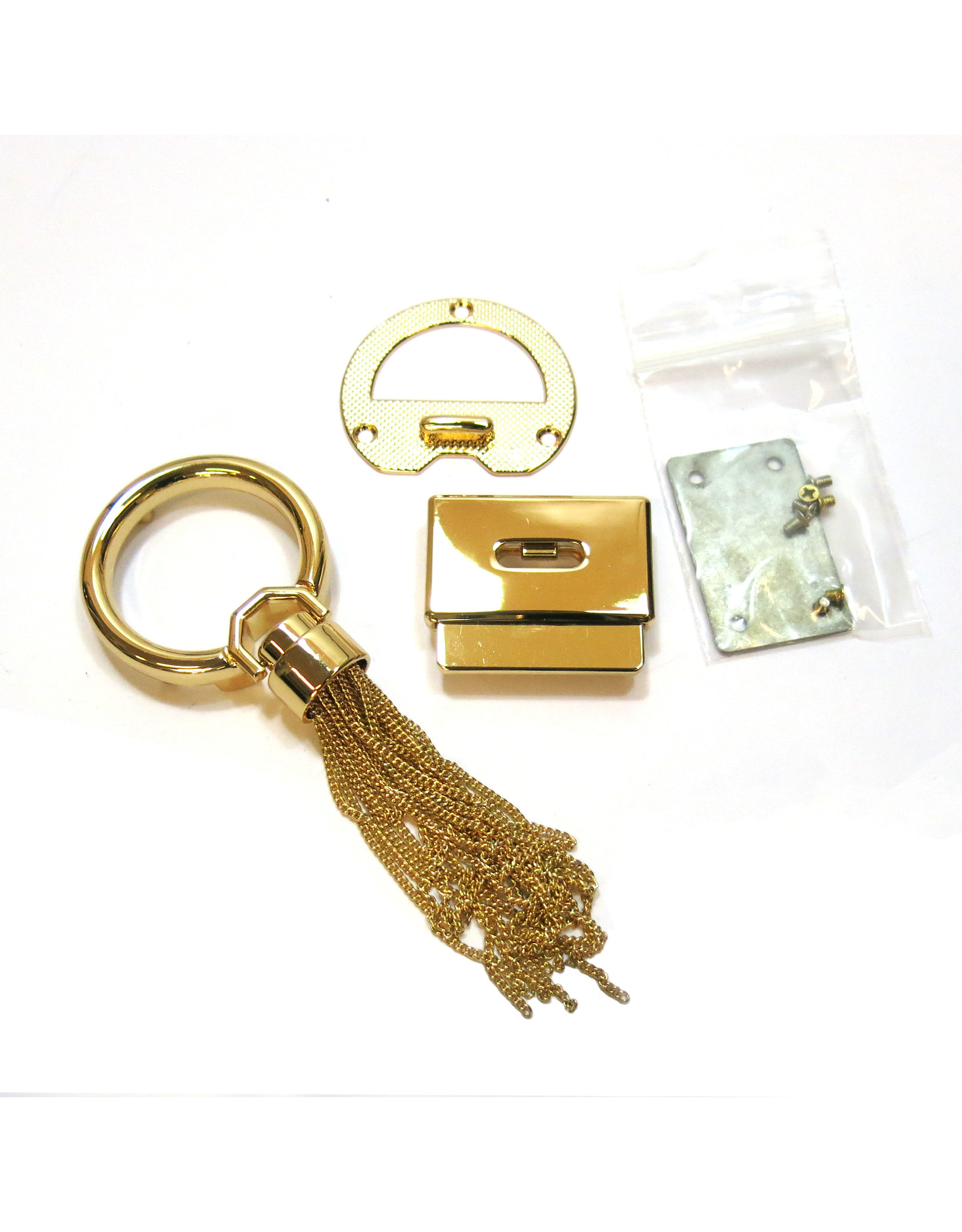 Purse/bag lock with metal tassel