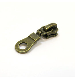 Zipper pull antique brass