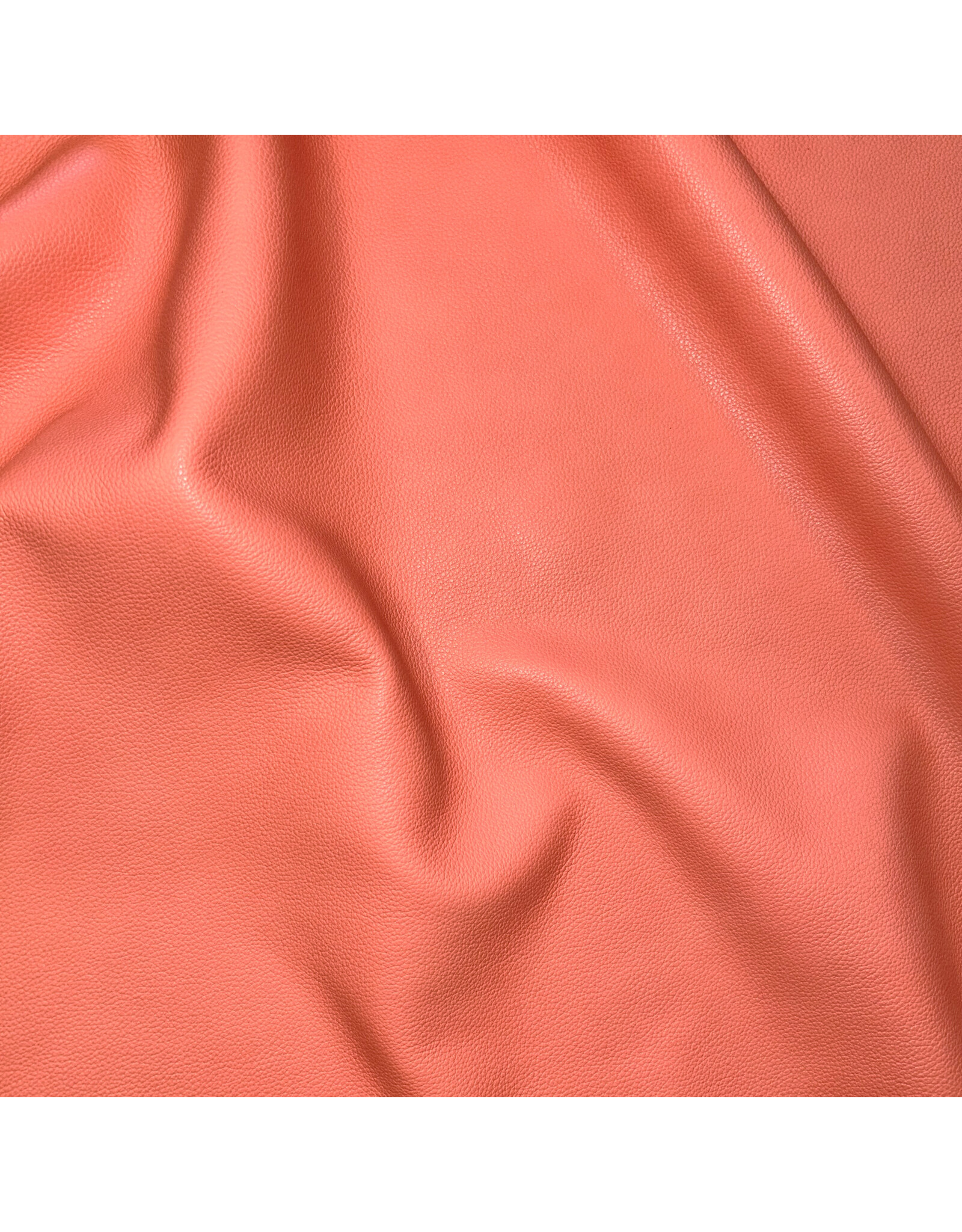 Grained cow leather Living Coral