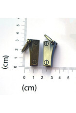 Set 2 gusset hooks brushed bronze