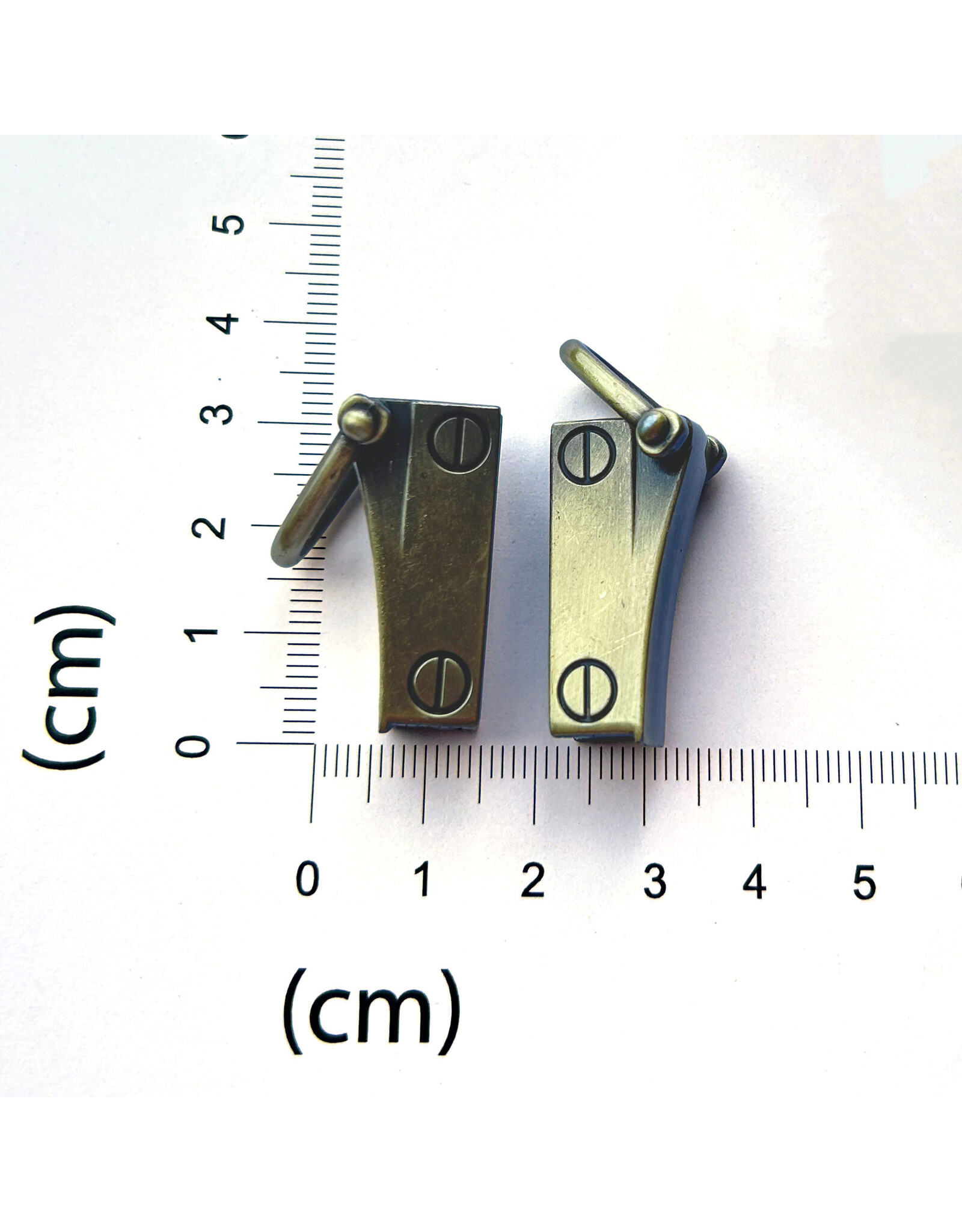 Set 2 gusset hooks brushed bronze