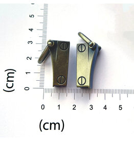 Set 2 gusset hooks brushed bronze