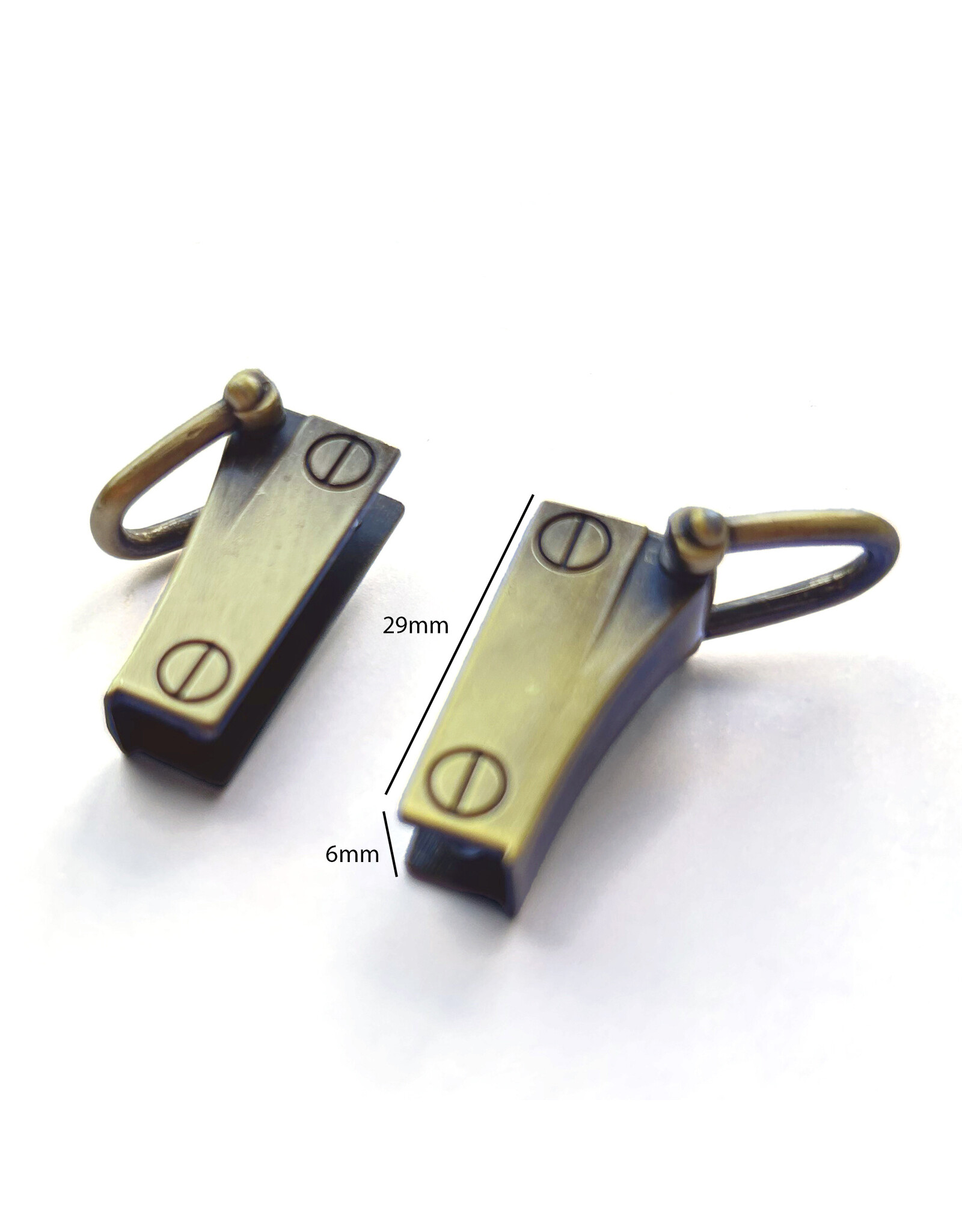 Set 2 gusset hooks brushed bronze