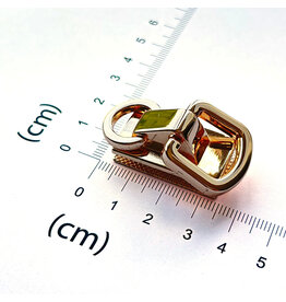 Strap connector double ring gold