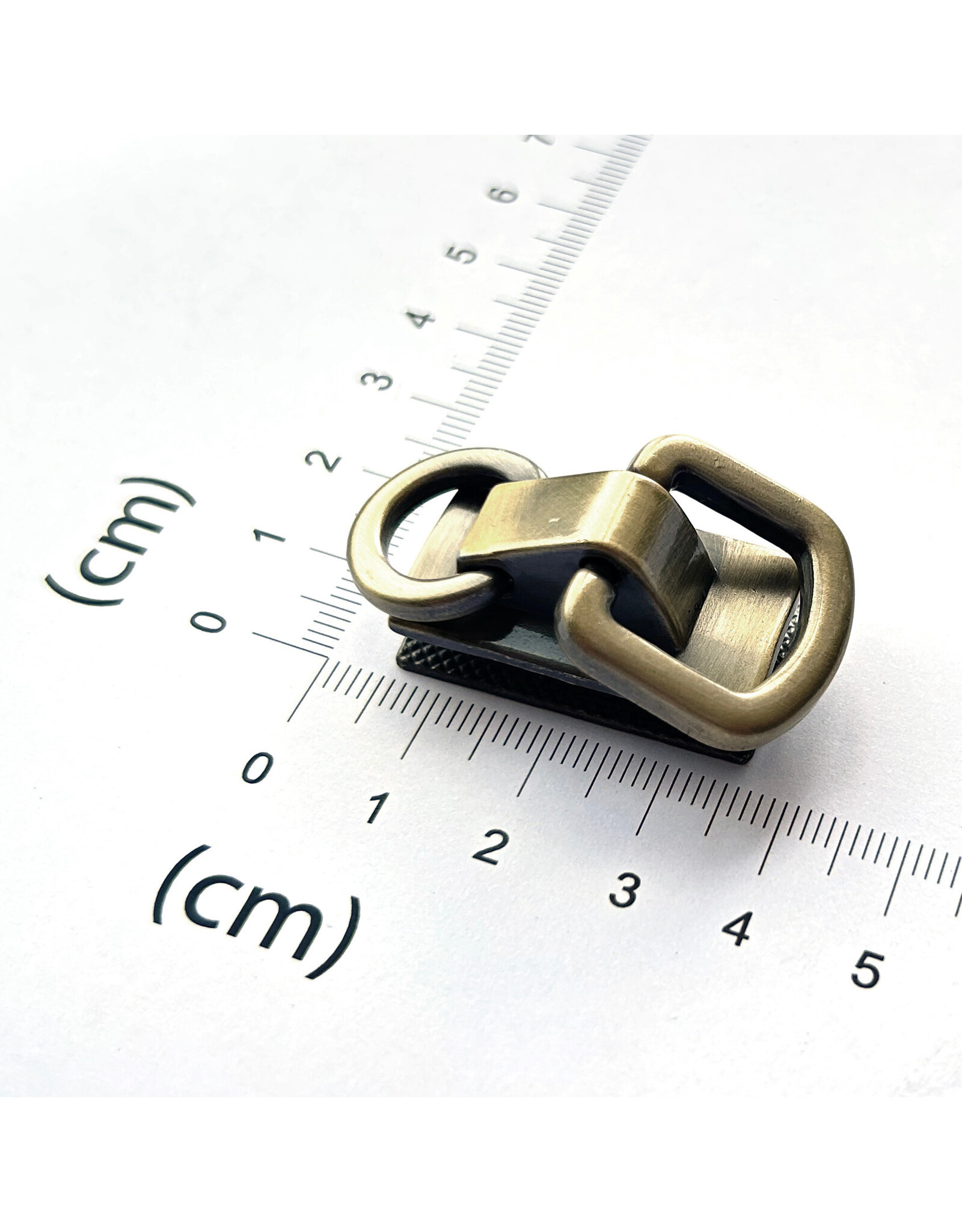 Strap connector double ring brushed bronze