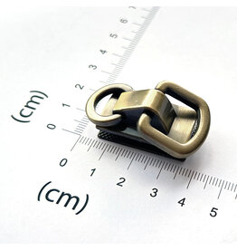 Strap connector double ring brushed bronze