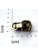 Hengselhouder dubbele ring brushed brons
