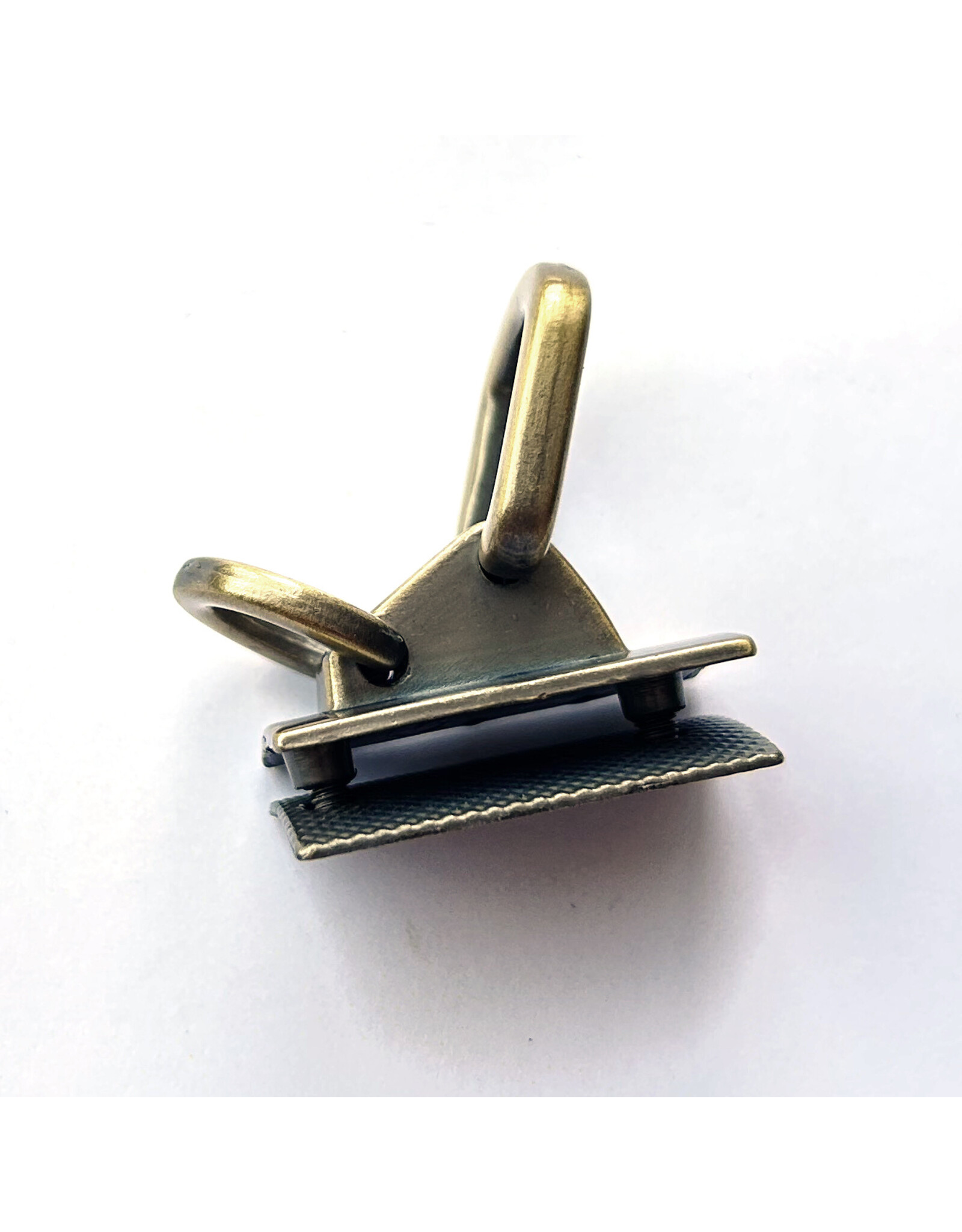 Strap connector double ring brushed bronze