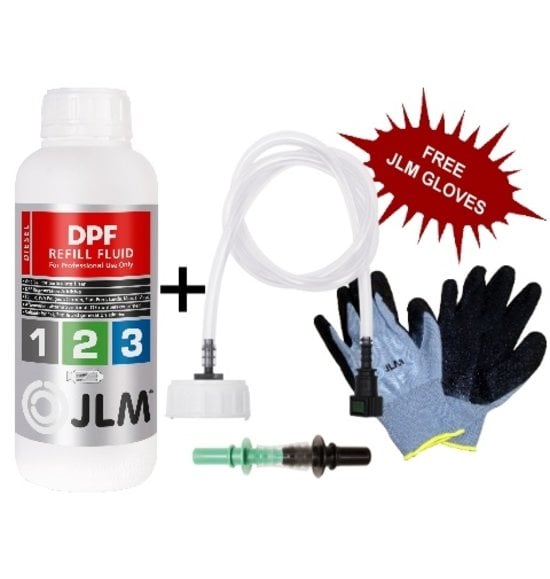 JLM Lubricants DPF Refill Fluid 1L + Refill Hose + Gloves FREE Delivery