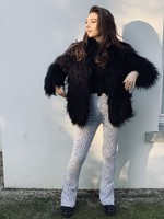 MEVY LEOPARD FLARE PANTS