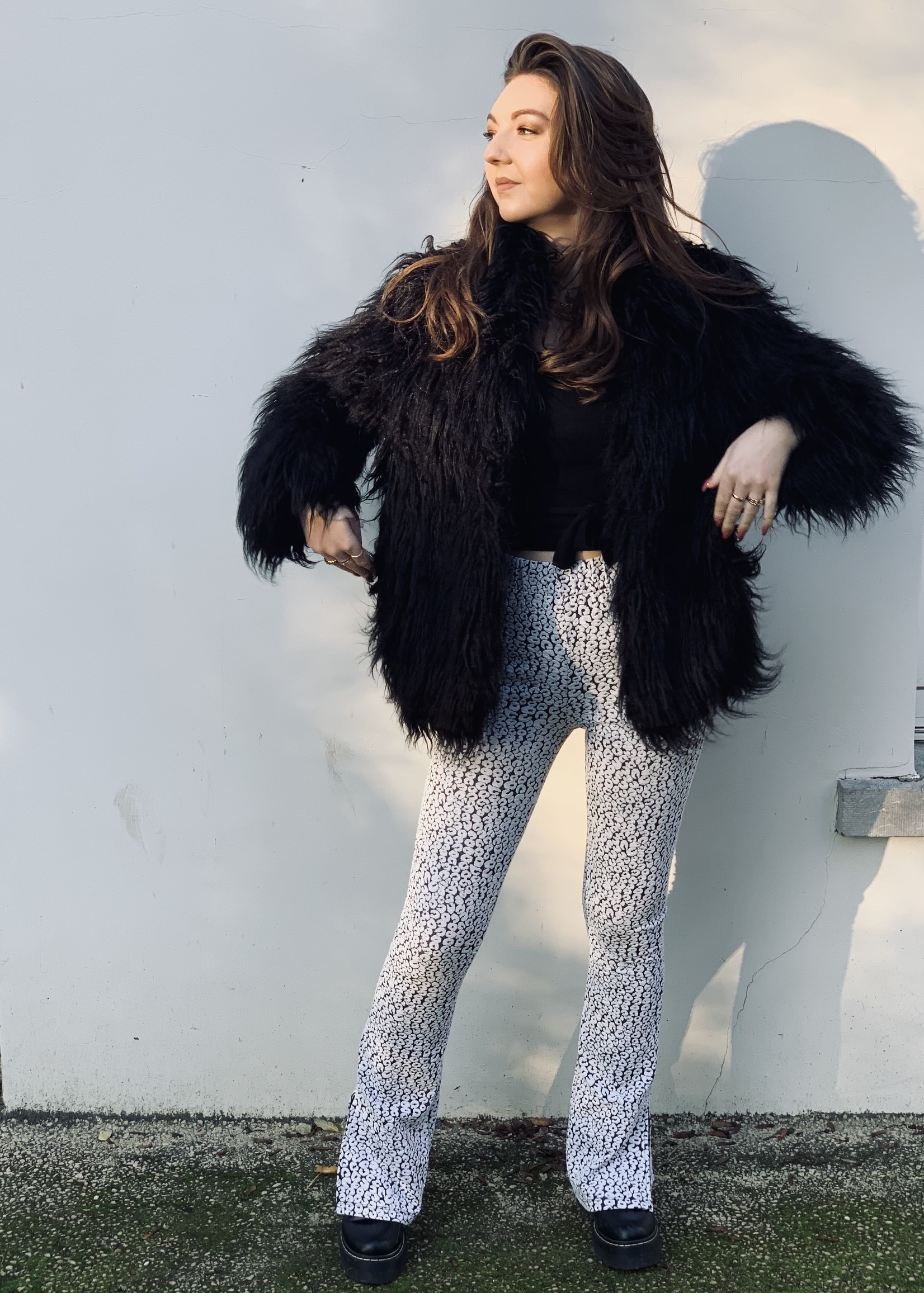 MEVY LEOPARD FLARE PANTS