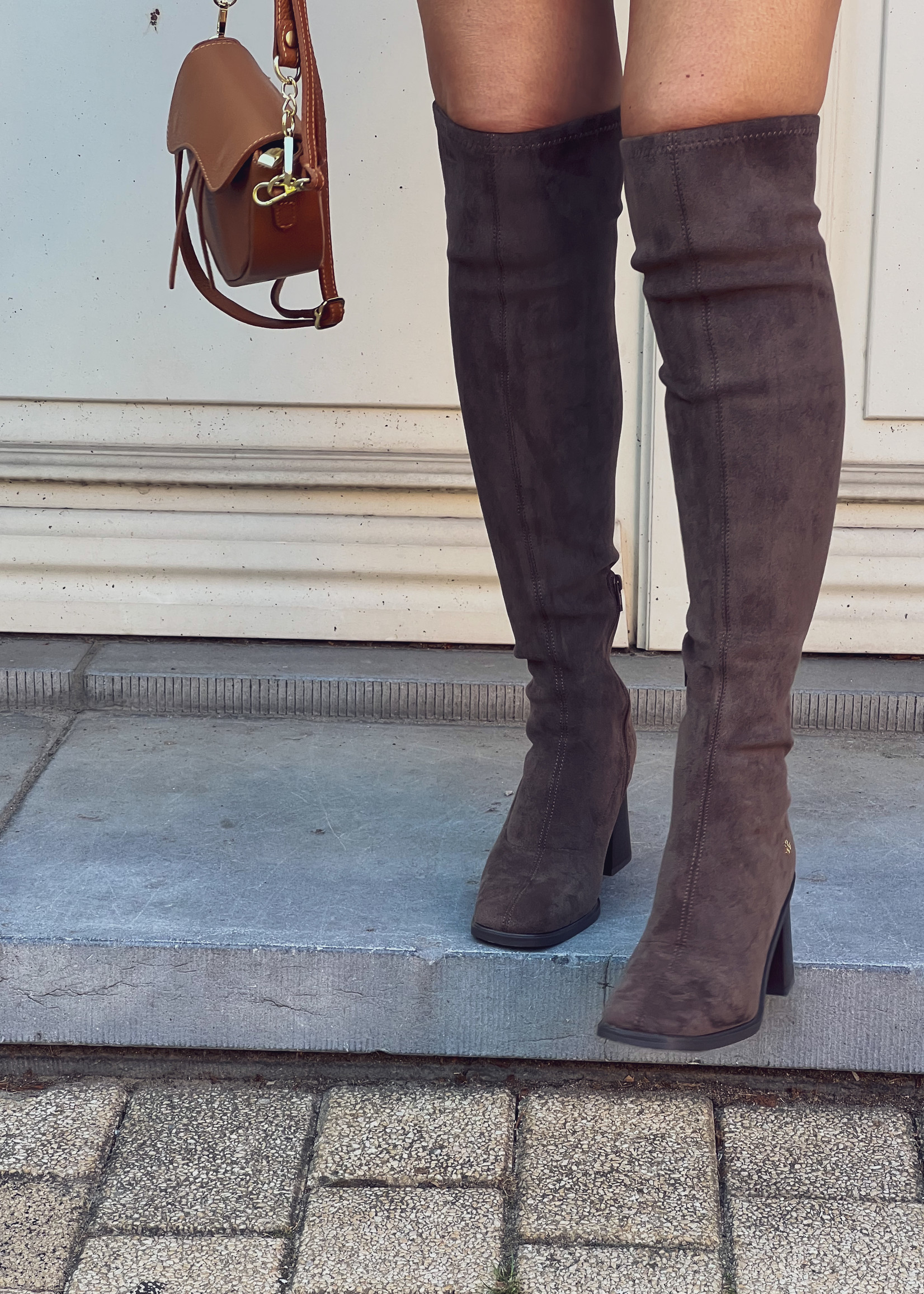 Amandine High  Boots -  Taupe