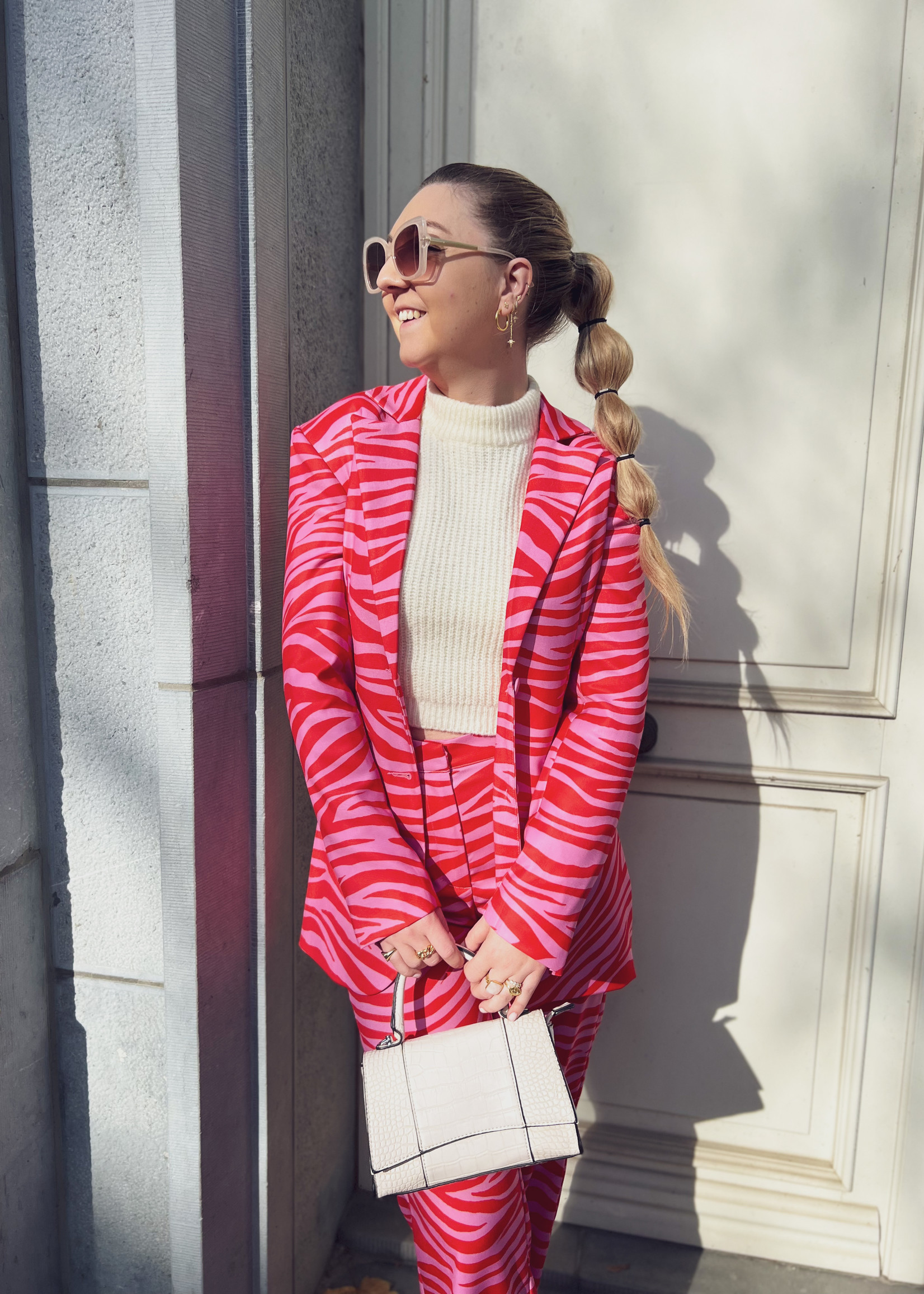 Long Fitted Blazer - Red/Pink