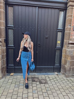 Denim Long Pencil Skirt