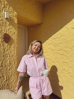 Muglia Stripes SET blouse + Short - Pink