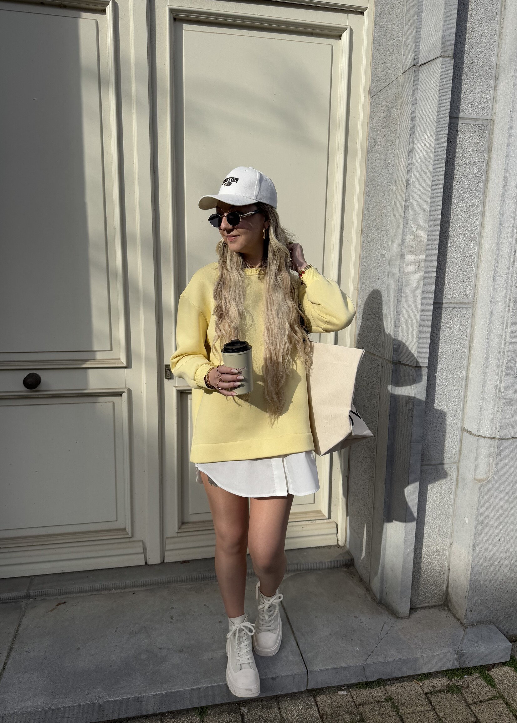 Sweater dress - yellow TU