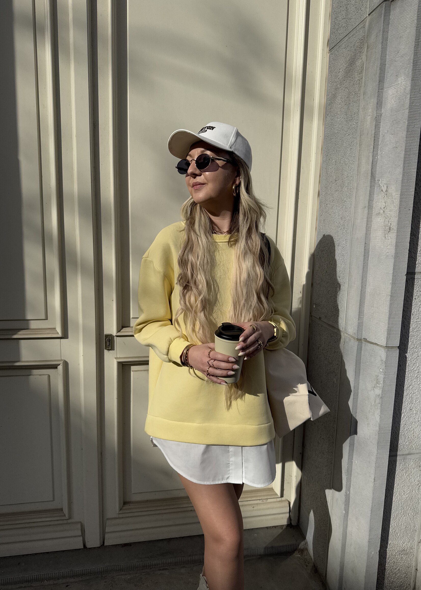 Sweater dress - yellow TU
