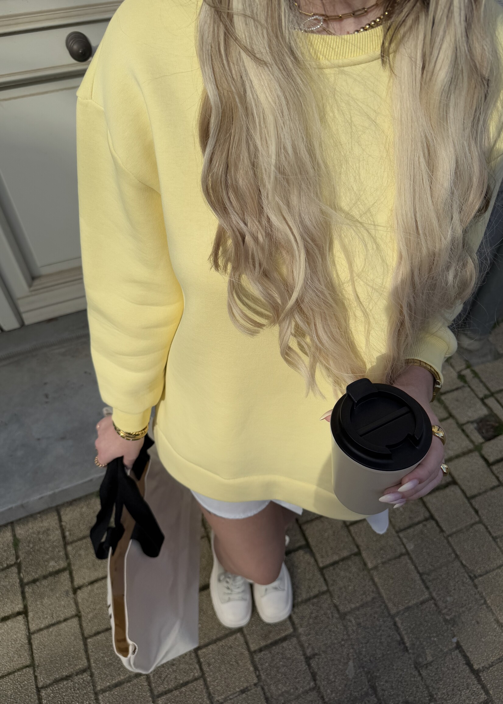 Sweater dress - yellow TU