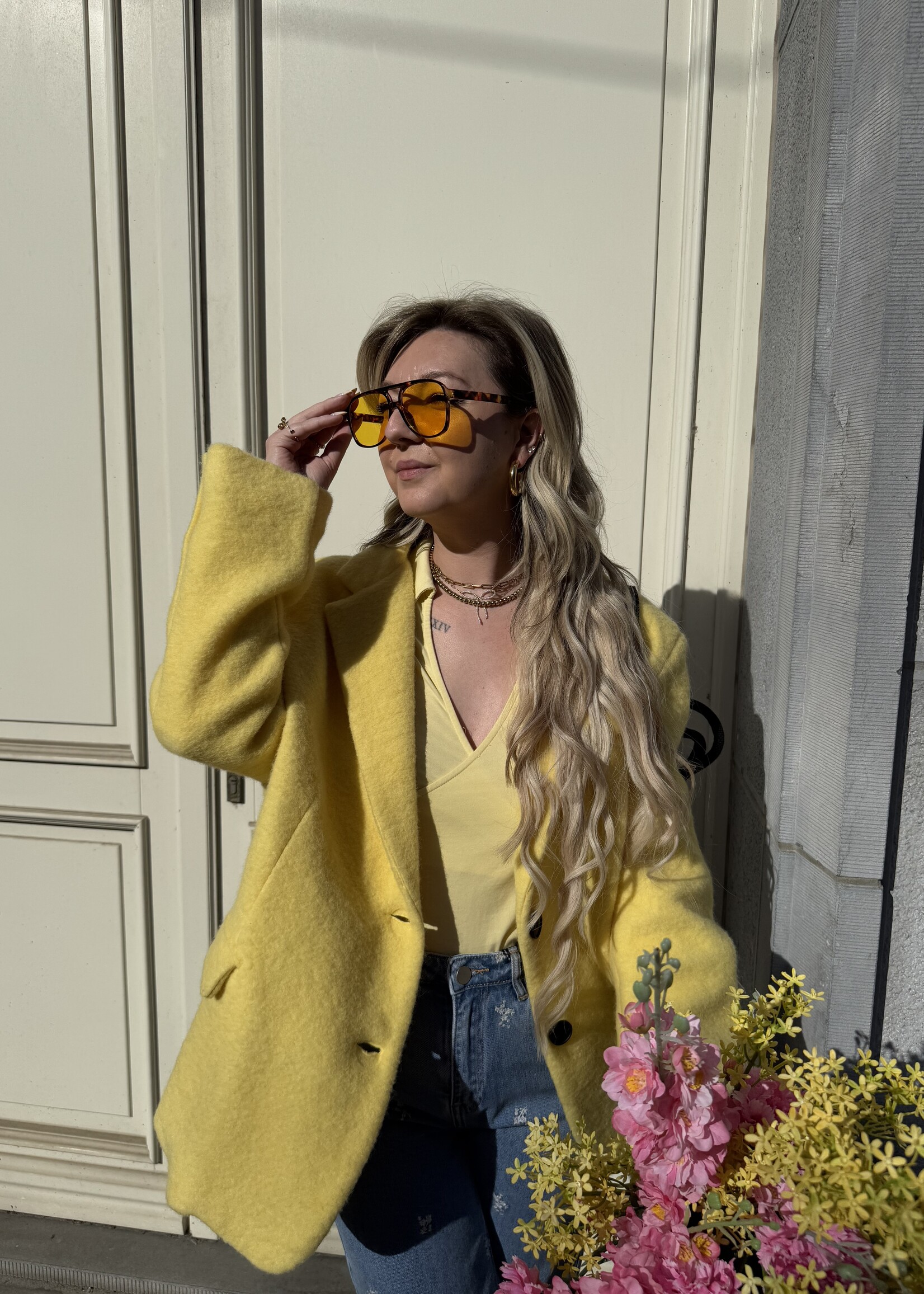Oversized Blazer - Yellow  TU