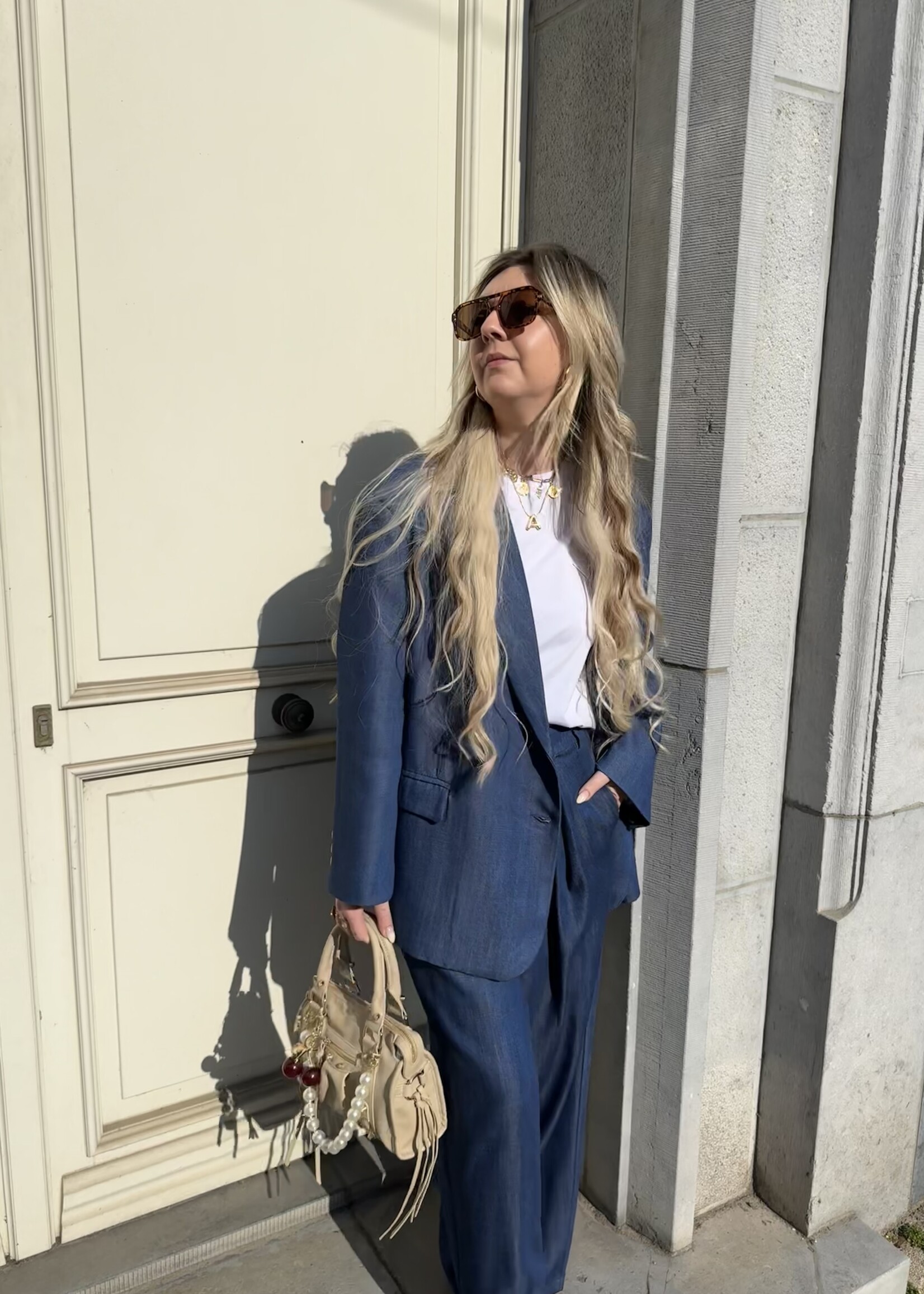 Denim look Blazer TU- Dark blue