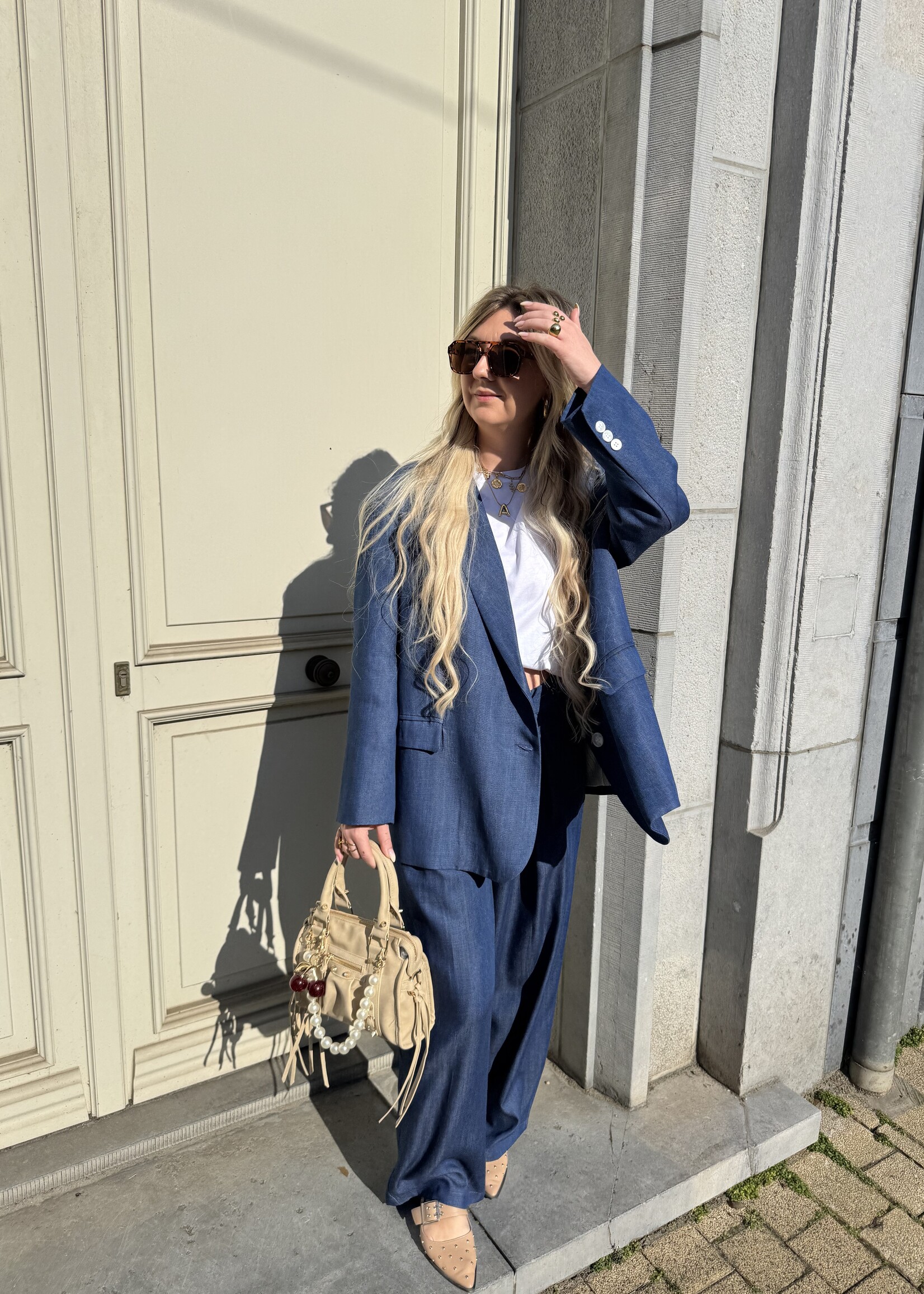Denim look Blazer TU- Dark blue