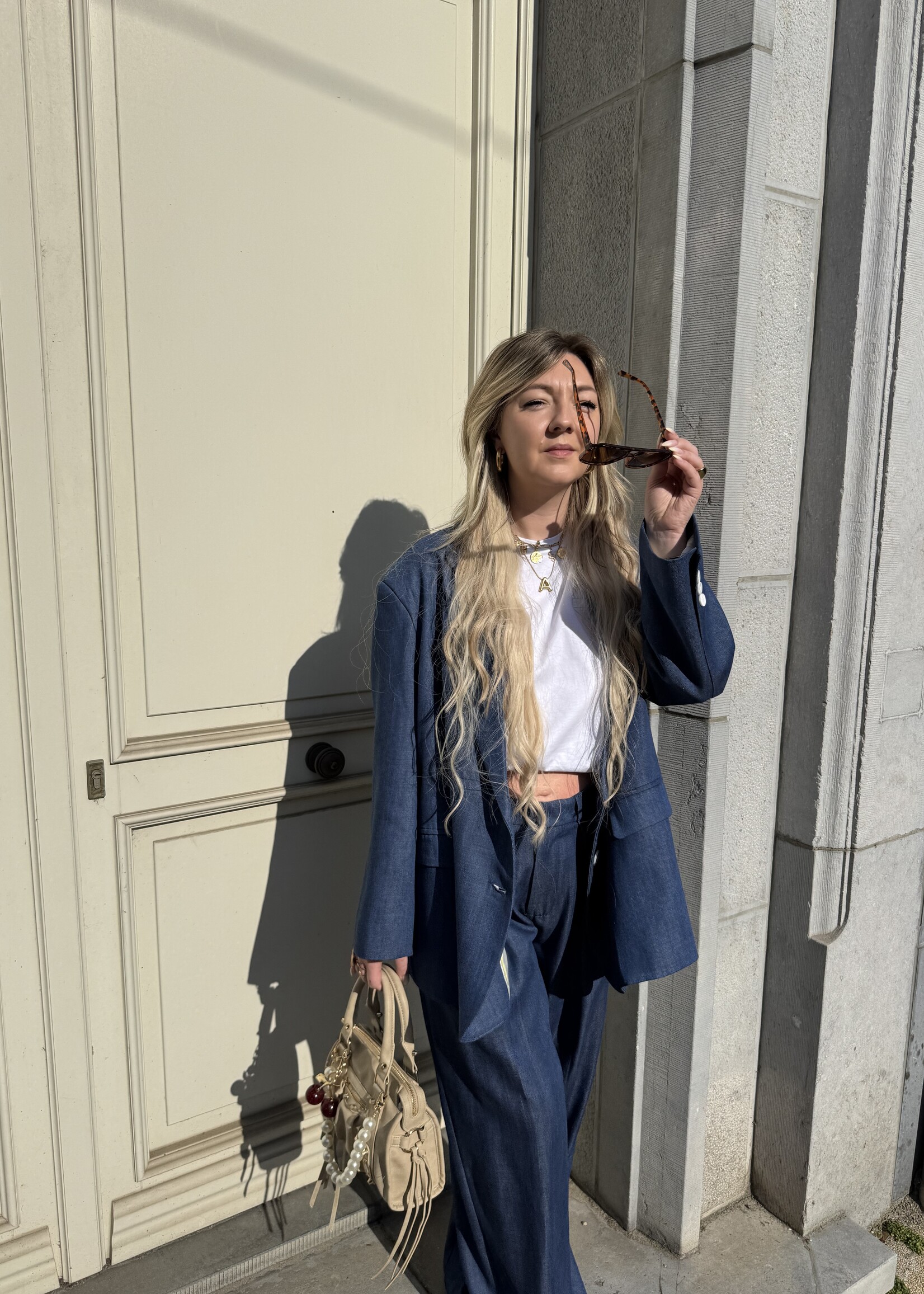 Denim look Blazer TU- Dark blue