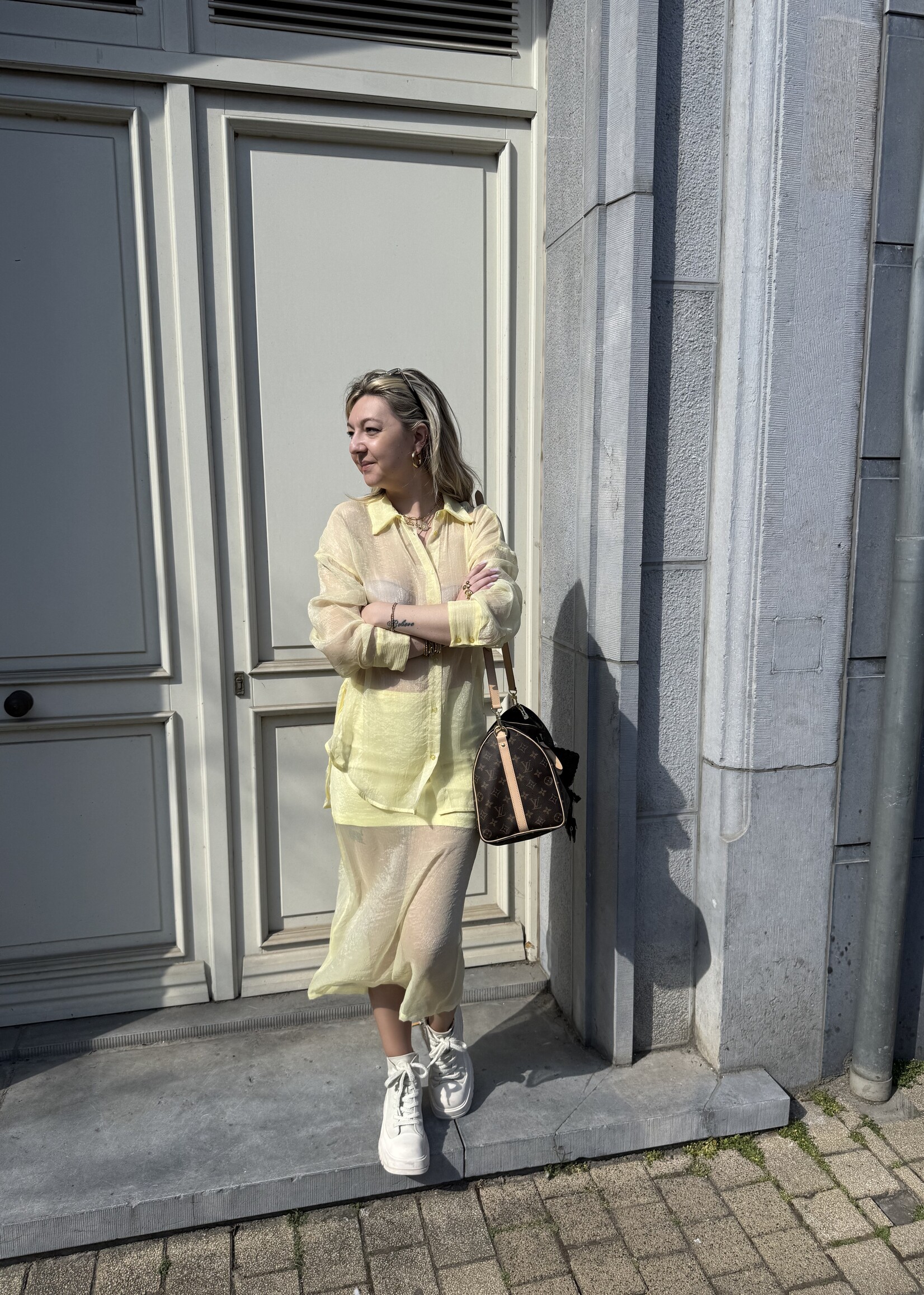 Marcia mesh Skirt - Yellow SIZE M