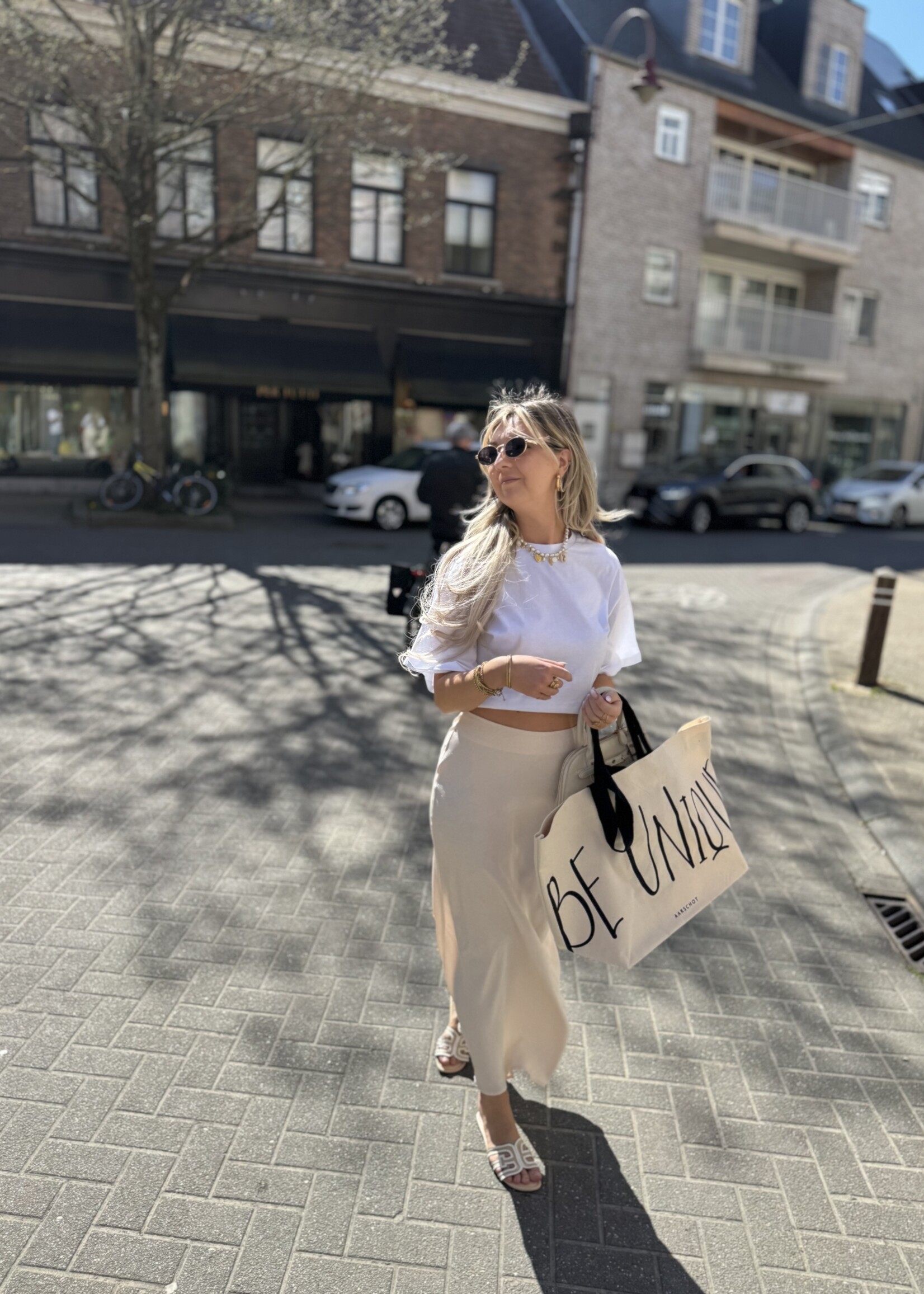 Carro satin skirt - Beige