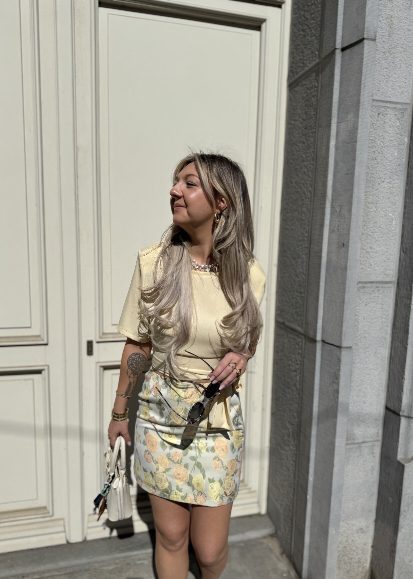 Lovisa satin blouse - Light yellow