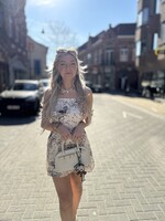 Cia Dress - Brown/off white