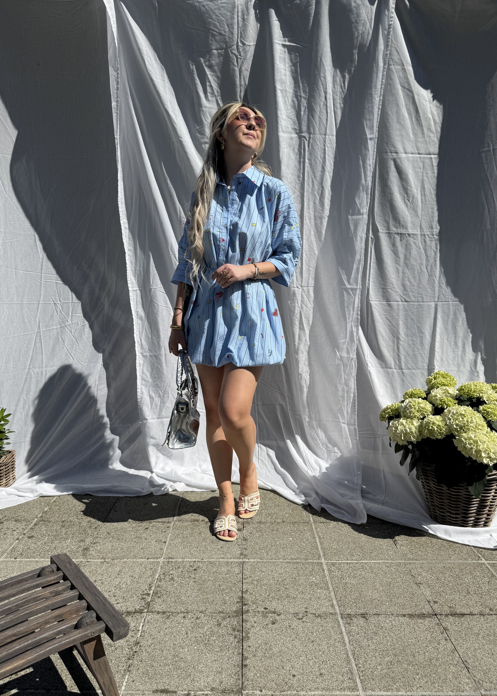Lora Dress - Printed blue TU