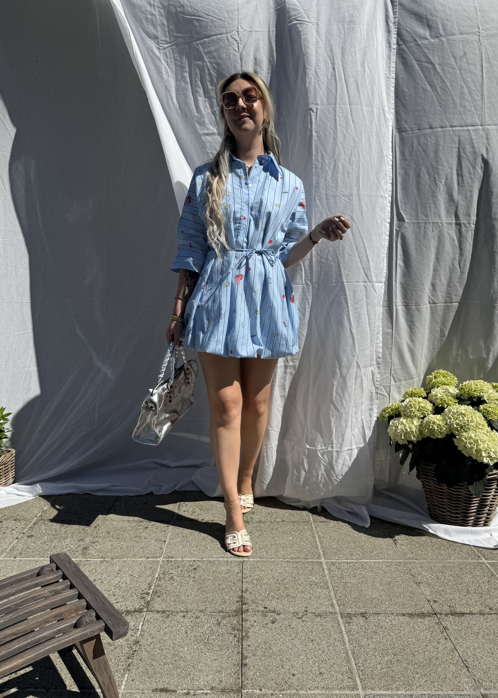 Lora Dress - Printed blue TU