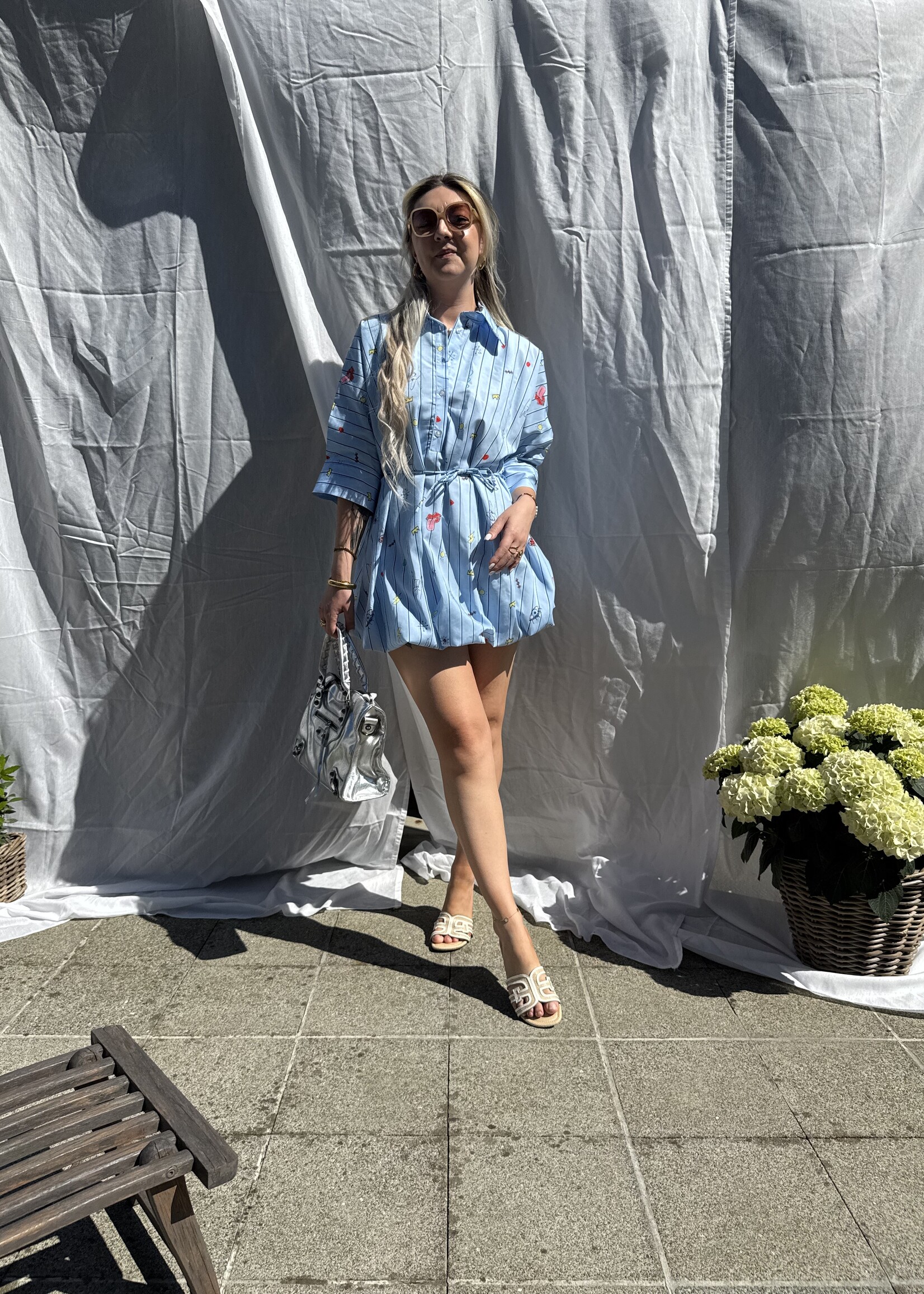 Lora Dress - Printed blue TU