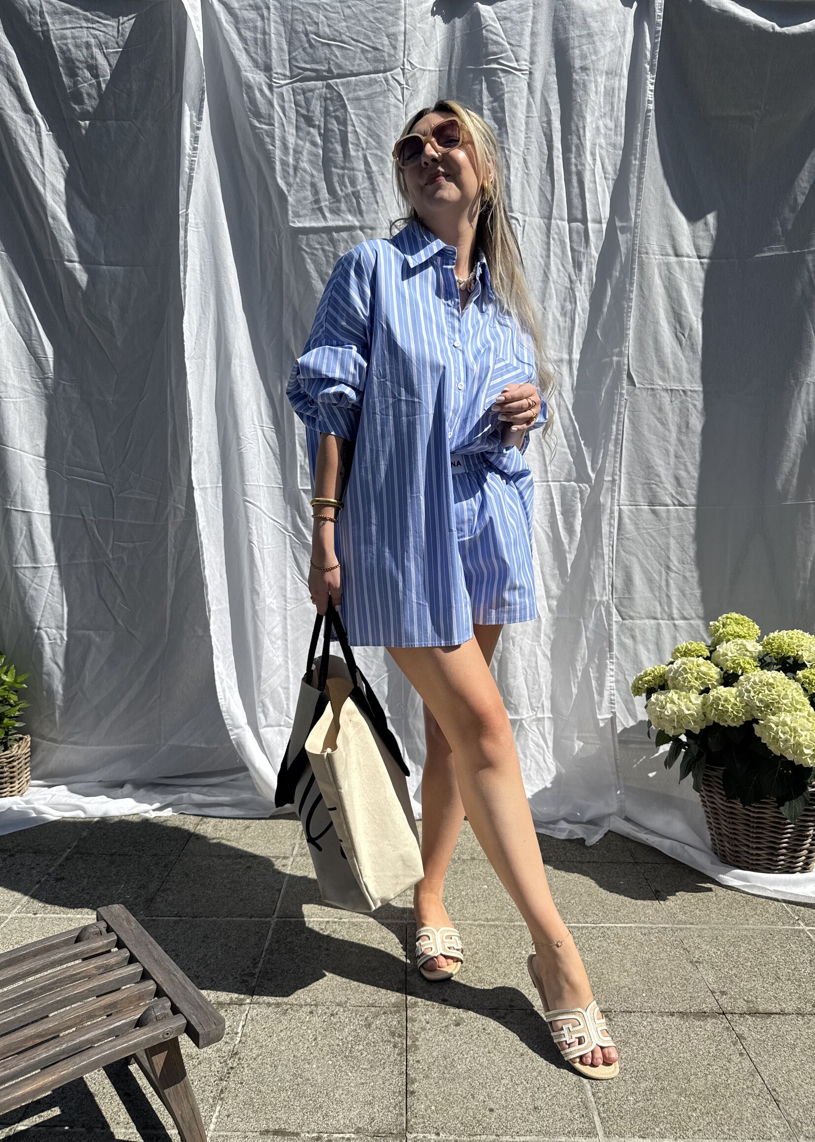 Mila Stripes short - Blue