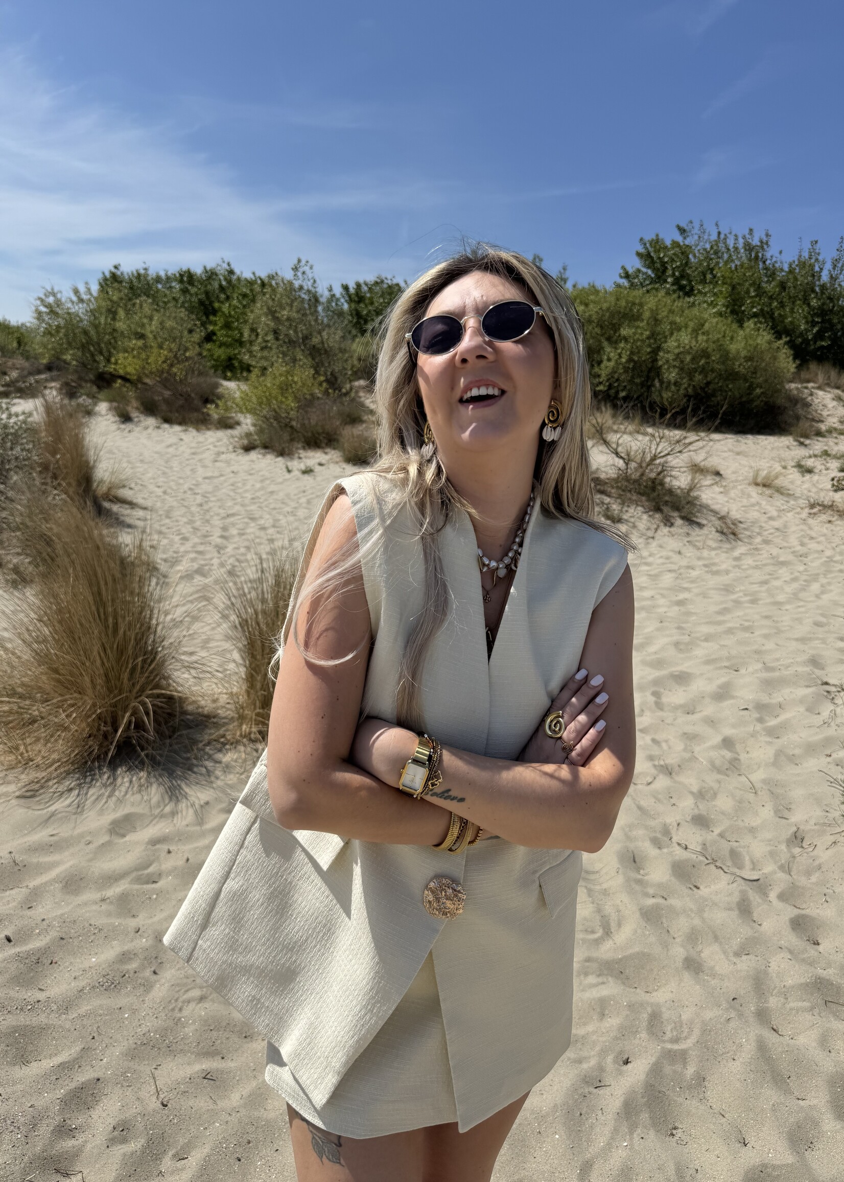 Amelie gilet - cream  TU