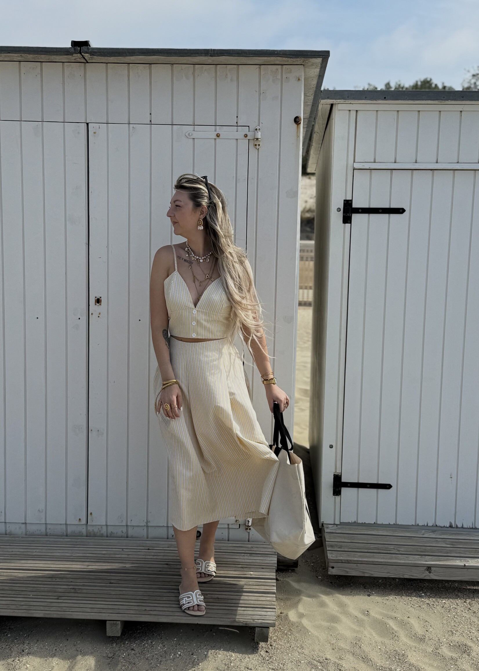 Bella stripe skirt - Light yellow