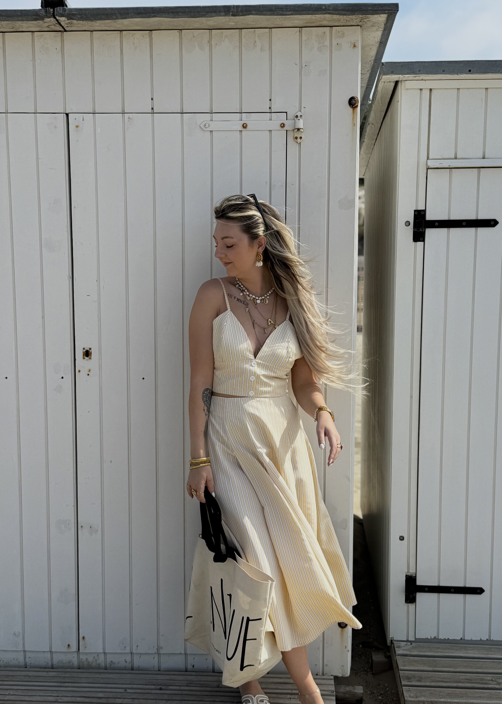 Bella stripe top - Light yellow