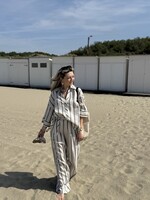 Phara linen stripe trousers - Taupe