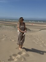 Heleen linen jurk - Taupe