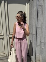 Amina linen top - Light pink