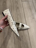 Flat ballerina with studs - Off white
