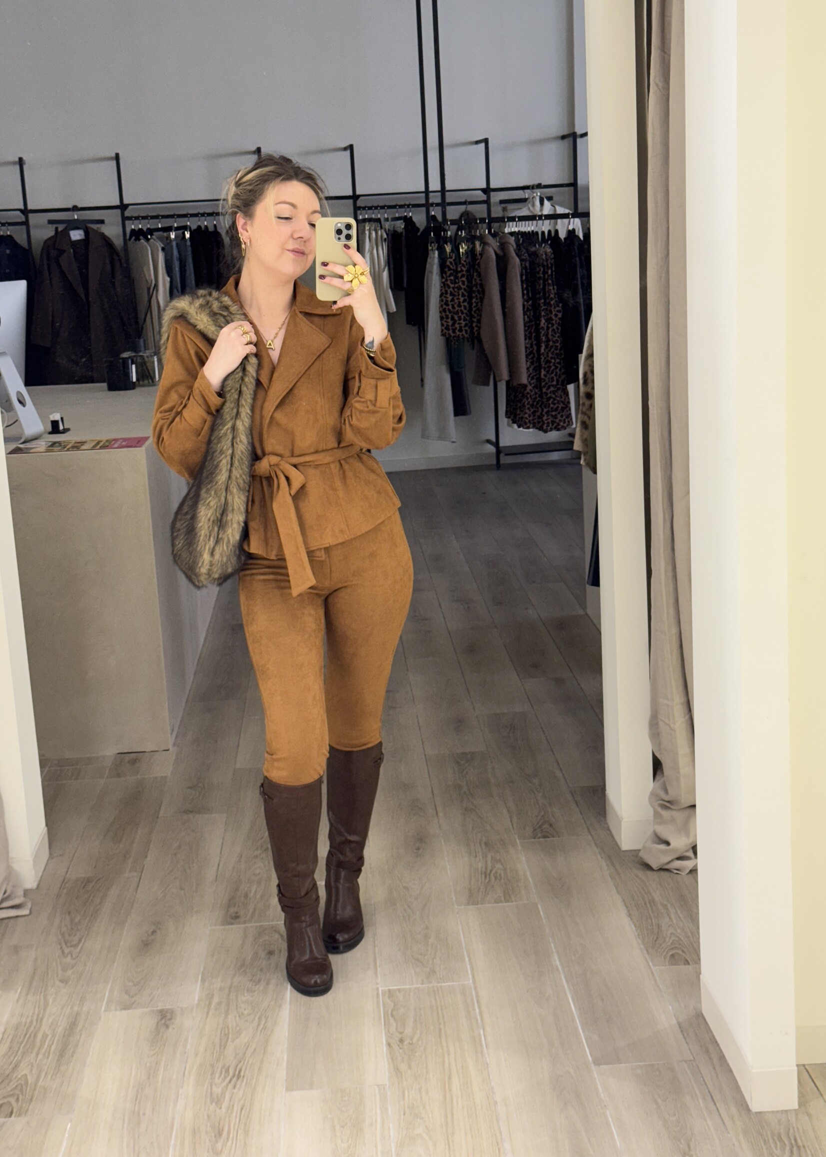 Melissa suede pants - Camel