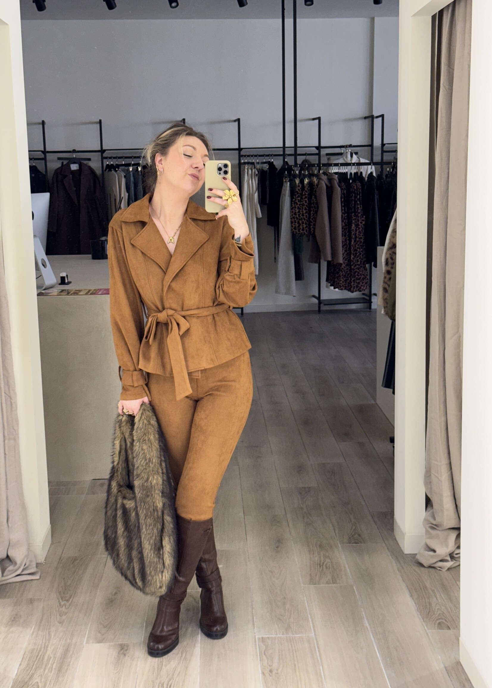 Melissa suede pants - Camel