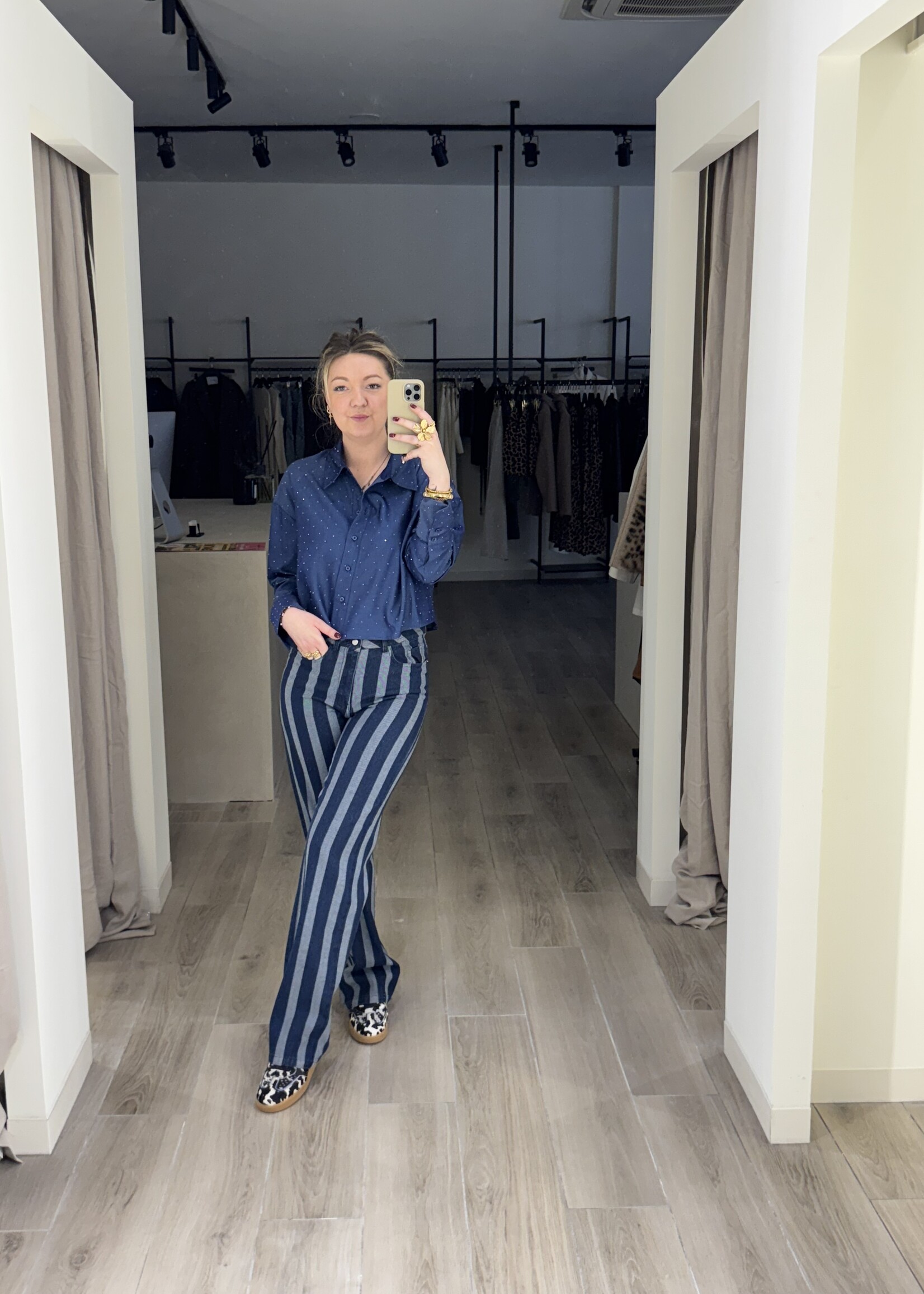 Lykke stripe denim pants